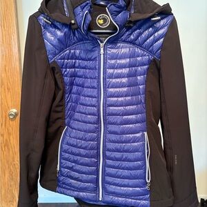 Women's Insulated Blue and Black Ski Jacket